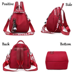 Waterproof Nylon Women Backpack Zipper School Bags For Teenagers Girls