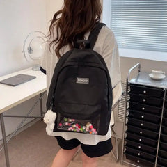 Waterproof Nylon Women's Backpack Schoolbag for Teenage Girls
