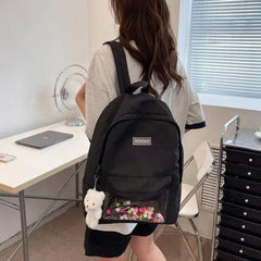 Waterproof Nylon Women's Backpack Schoolbag for Teenage Girls