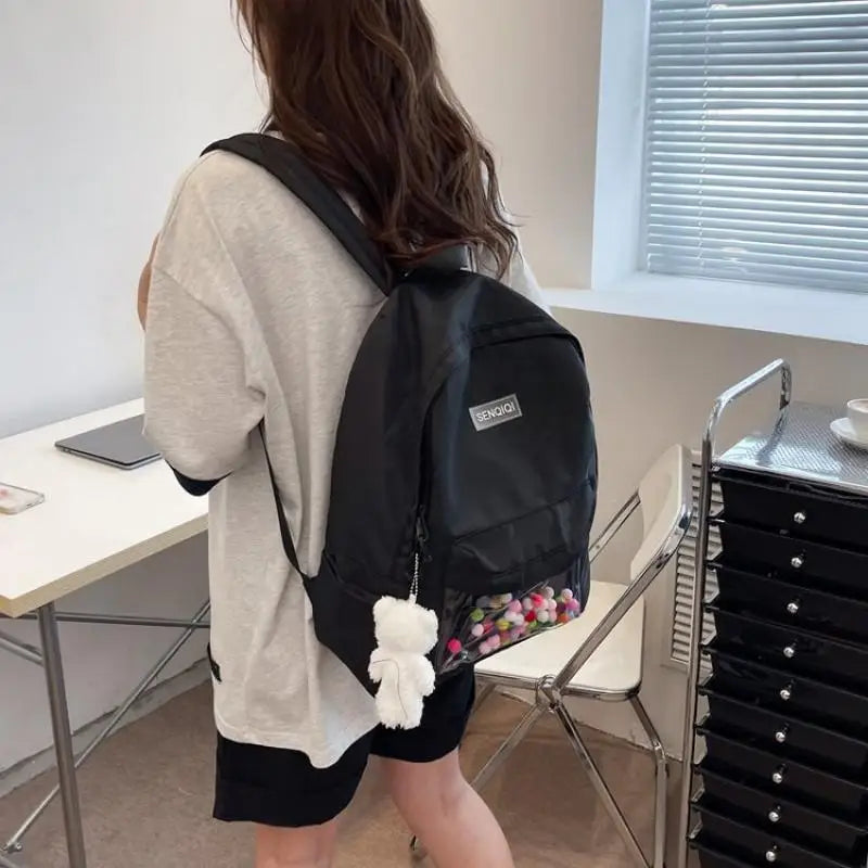 Waterproof Nylon Women's Backpack Schoolbag for Teenage Girls