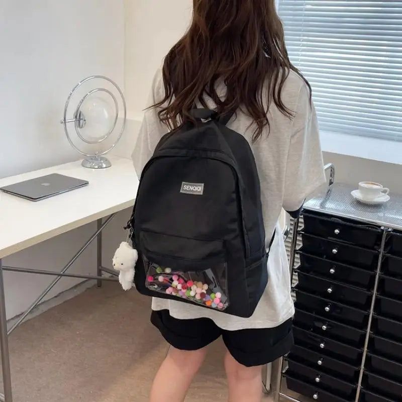 Waterproof Nylon Women's Backpack Schoolbag for Teenage Girls