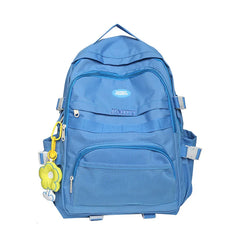 Waterproof Nylon Women's Backpack Schoolbag for Teenage Girls Solid Bookbag