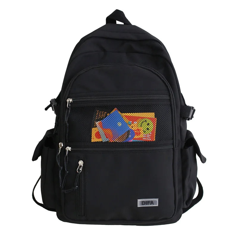 Waterproof Nylon Women's Backpack with Mesh Pocket