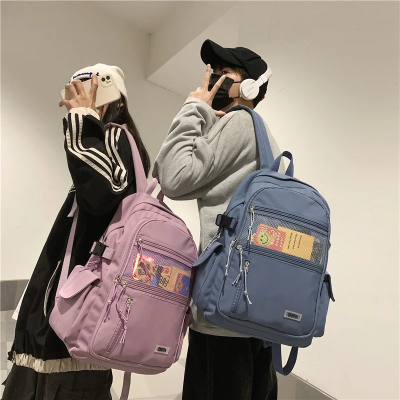 Waterproof Nylon Women's Backpack with Mesh Pocket