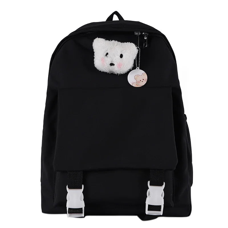 Waterproof Women Backpack With Pendant Female Schoolbag for Teenage Girls
