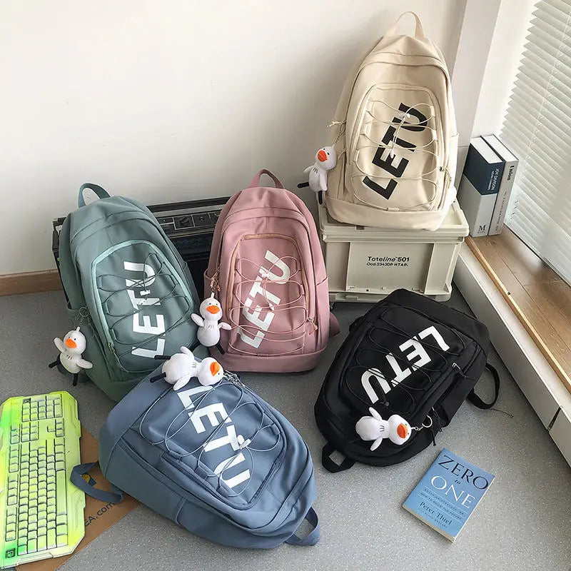 Waterproof Nylon Women Backpack for Teenage Girl