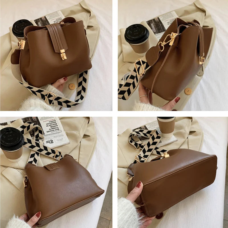 Wide Strap Clutches Ladies Shoulder Messenger Bags Female Purses