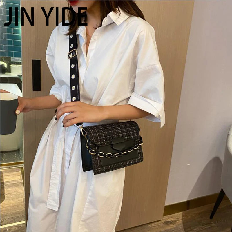 Wide Strap Shoulder Bags Lady Handbags Purses