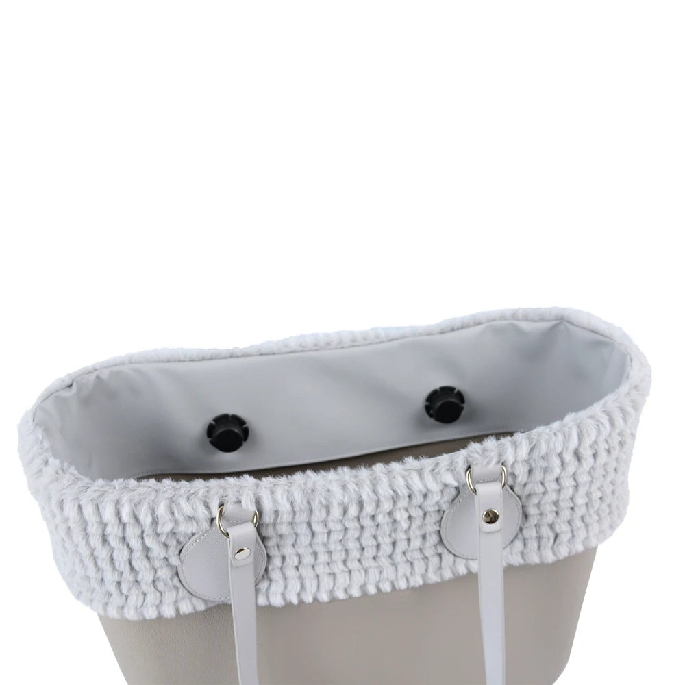 Winter Autumn O Bag Classic Mini with Pattern Fur Trims for Big Mini Handbags