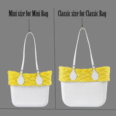 Winter Autumn O Bag Classic Mini with Pattern Fur Trims for Big Mini Handbags