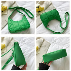 Winter Cotton Shoulder Bag Nylon Ladies Handbags Soft Underarm Crossbody Bags