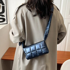 Winter Down Cotton Shoulder Bag Soft Nylon Handbags Crossbody Bags For Women