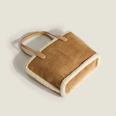 Winter Lambswool Shoulder Bags Women Large Capacity Shopping Buckets