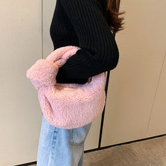Winter Plush Handbag Purses Women Bag High Cloud Bags Sense of Ladies Dinner Bag