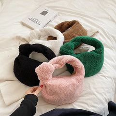 Winter Plush Handbag Purses Women Bag High Cloud Bags Sense of Ladies Dinner Bag
