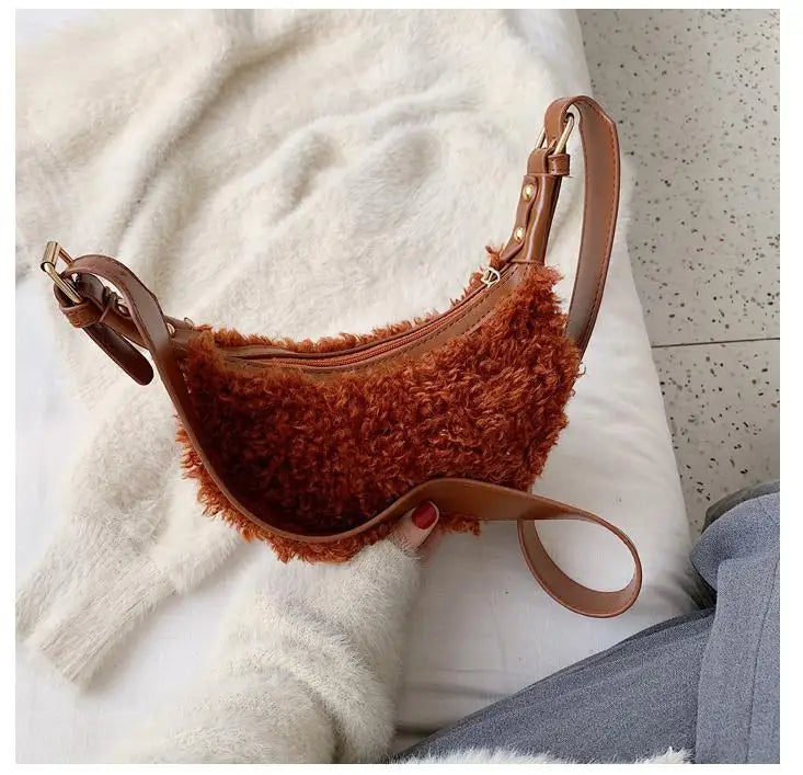 Winter Plush Handbags And Purses Crossbody Bags For Women