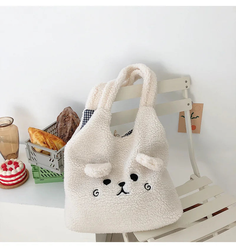 Winter Plush Lamb Hair Tote Bag