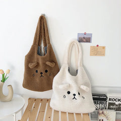 Winter Plush Tote Bag Women Lamb Hair Shoulder Bag
