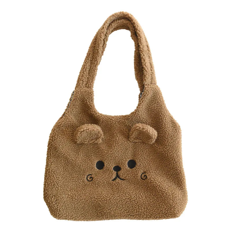 Winter Plush Tote Bag Women Lamb Hair Shoulder Bag
