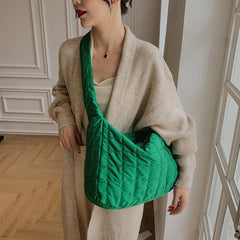 Winter Space Cotton Bag Plaid Pattern Handbag Female Tote Bags