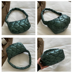 Winter Space Shoulder Bag Soft Down Cotton Underarm Bags For Women