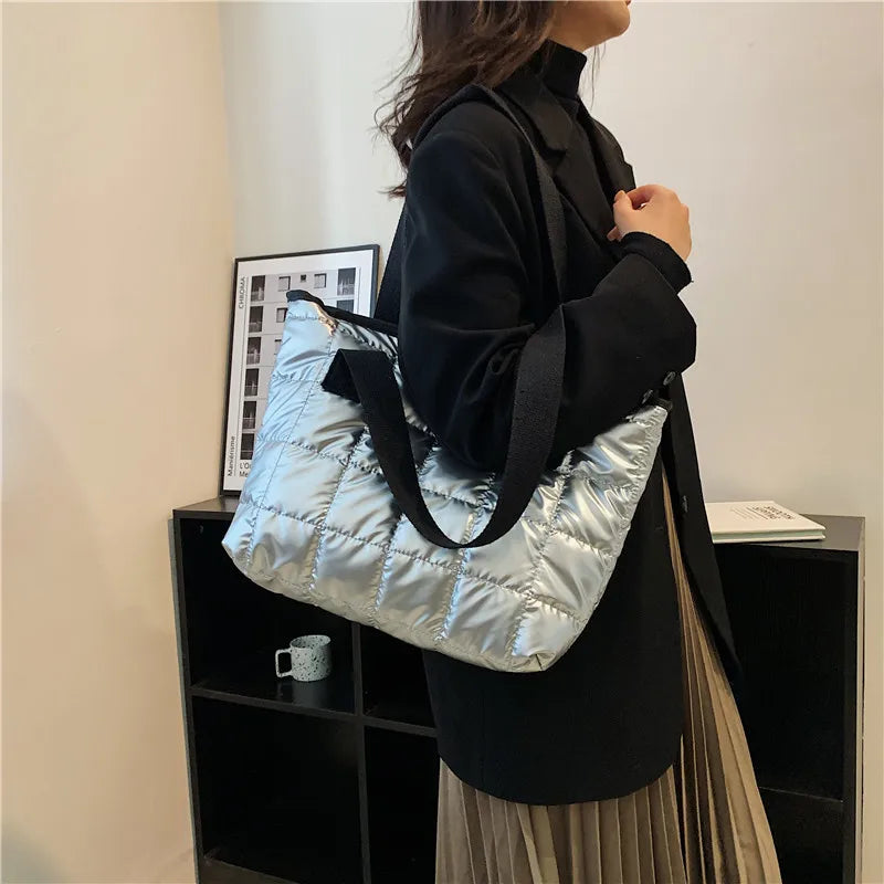 Winter Space Shoulder Bag Large Capacity Commuter Handbag Female Top-handle Bag