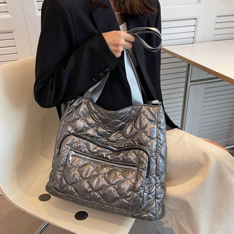 Winter Women Handbag Purse Space Padded Cotton Crossbody Bags