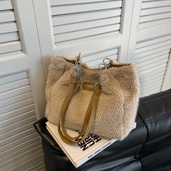 Winter Women Woolen Chain Crossbody Shoulder Bags Handbag Totes Satchel Purse
