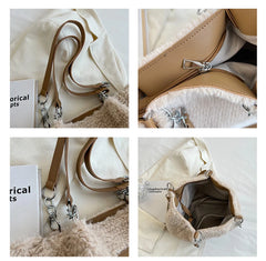 Winter Women Woolen Chain Crossbody Shoulder Bags Handbag Totes Satchel Purse