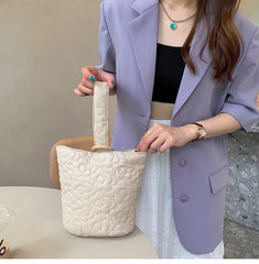 Winter Women's Bucket Bag Shoulder Messenger Light Ladies Bag