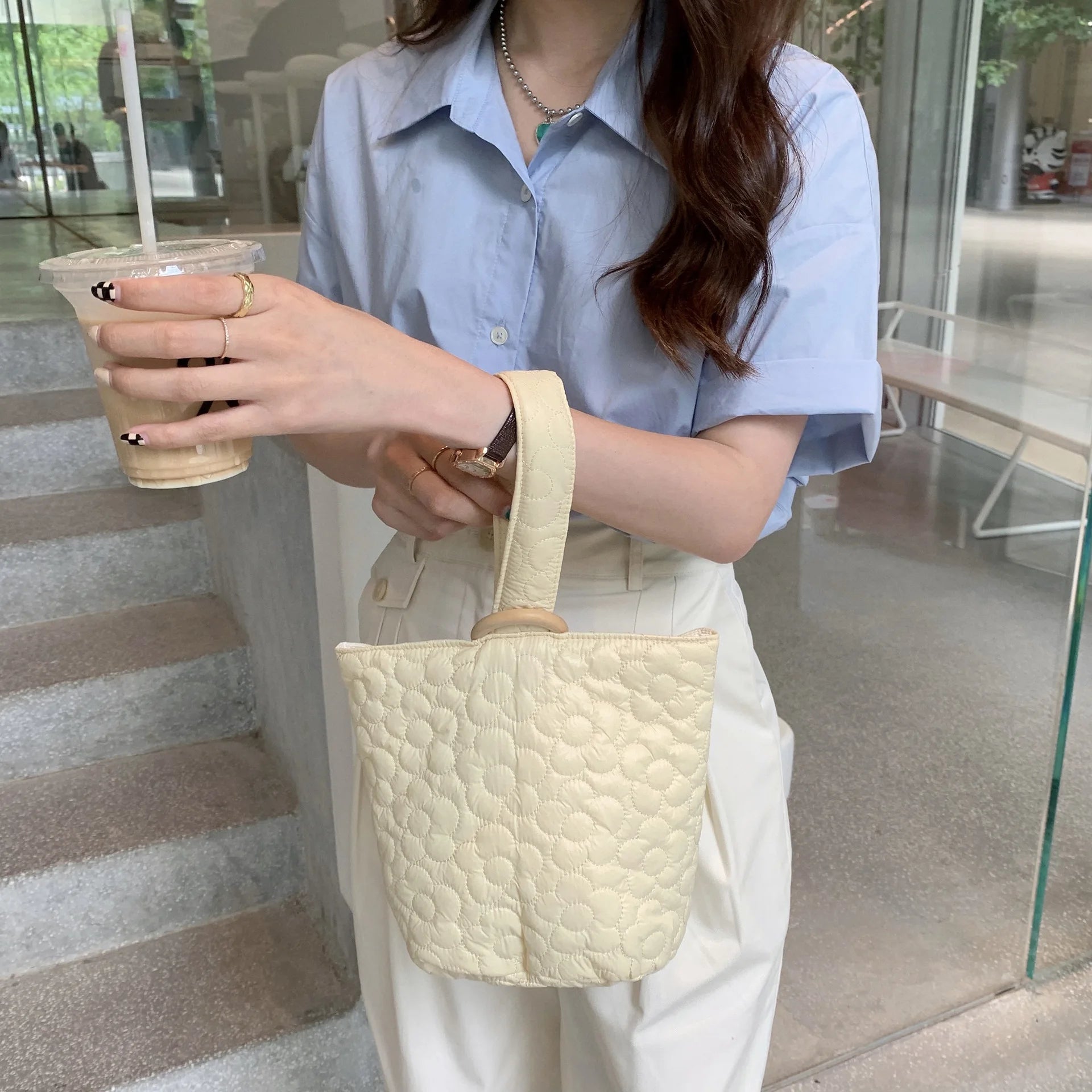 Winter Women's Bucket Bag Shoulder Messenger Light Ladies Bag