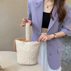Winter Women's Bucket Bag Shoulder Messenger Light Ladies Bag