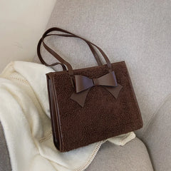 Winter Women's Plush Shoulder Bag High PU Leather Ladies Handbag