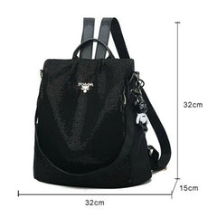 Women Backpack Anti-theft Waterproof Sequins Travel Rucksack