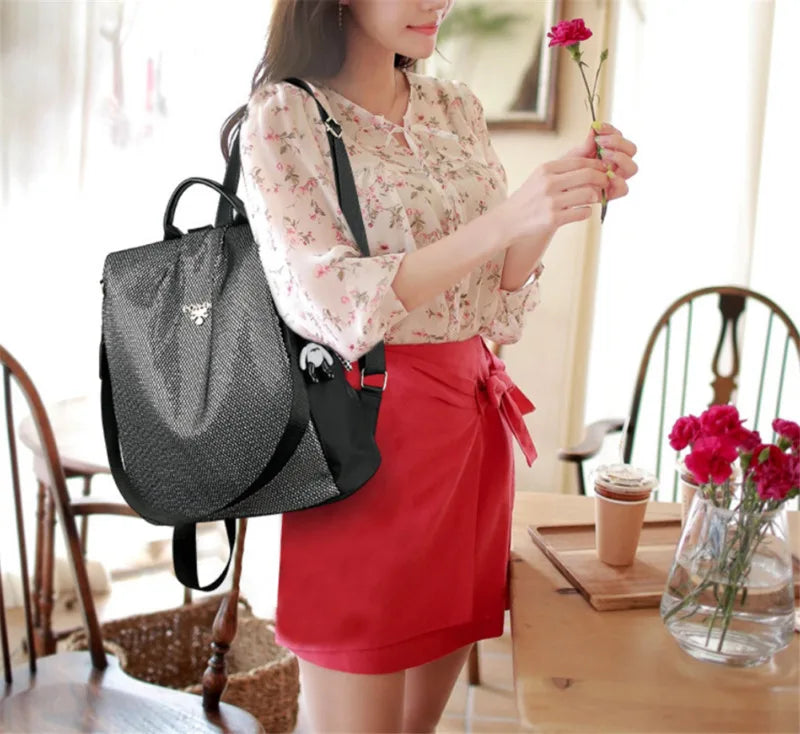 Women Backpack Anti-theft Waterproof Sequins Travel Rucksack