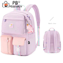 Women Backpack Contrast Travel Rucksack