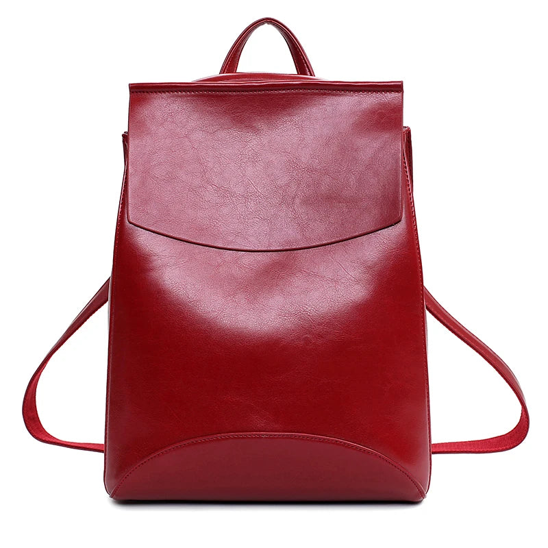 High Youth Leather Backpacks for Teenage Girls School Shoulder Bag