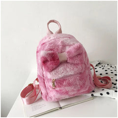 Plush Bow Backpack for Girls - School Laptop Bag