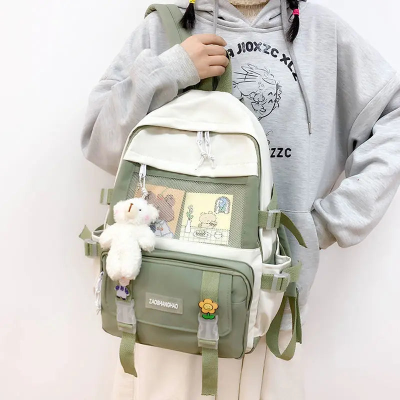 Mesh Female Student College Schoolbag Teenager Girls Laptop Backpacks