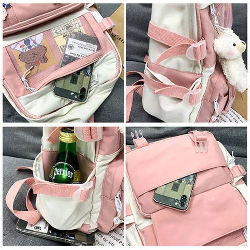 Mesh Female Student College Schoolbag Teenager Girls Laptop Backpacks