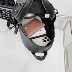 Women Backpack Purse PU Washed Leather Rivet Studded Rucksack