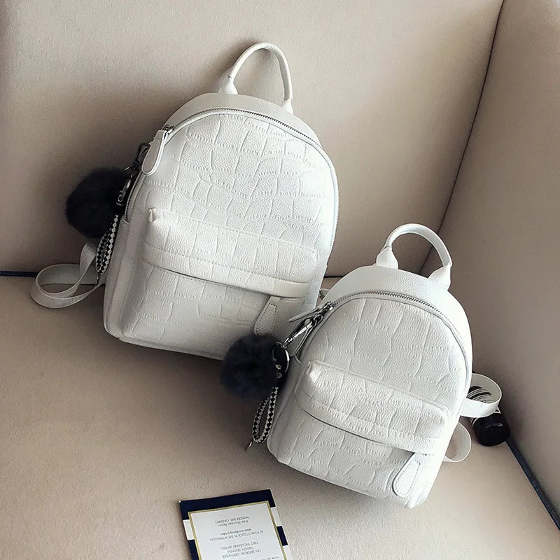 Women Soft Leather Backpack Travel Multi-Function Mini School