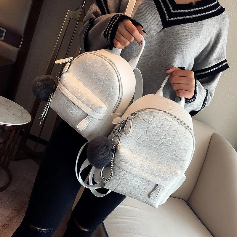 Women Soft Leather Backpack Travel Multi-Function Mini School