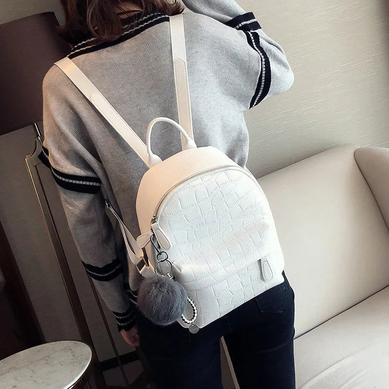 Women Soft Leather Backpack Travel Multi-Function Mini School