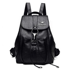 Women Backpack Soft Pu Leather Student Backpack Leisure Ladies Shoulder Bags
