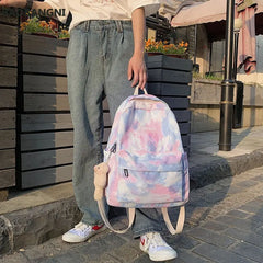 Tie Dye Women Backpack School Bag Teenage Girl Travel Bag