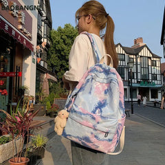 Tie Dye Women Backpack School Bag Teenage Girl Travel Bag