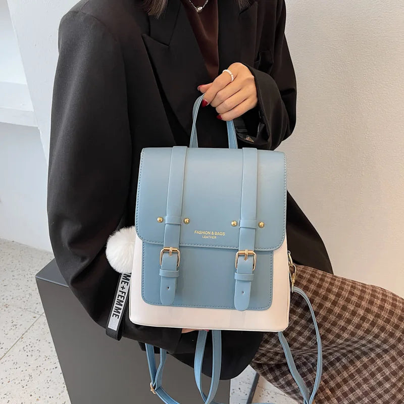 Women Backpacks High Leather Travel Backpack Small School Bags for Girls