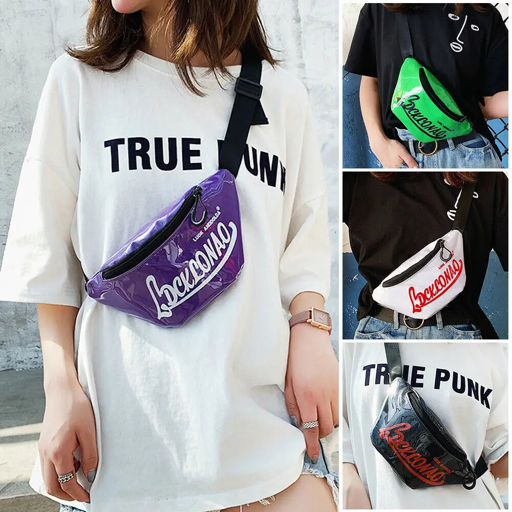 Women Jelly Messenger Bag Lady Shoulder Pack Belt Pouch Travel Hip Bum Purse