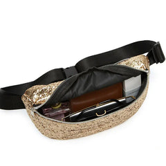 Women Glitter Belt Waist Bag - Zipper Travel Fanny Pack